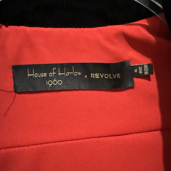 House of Harlow Revolve Joline Dress Mini Red Fluer Velvet Wrap Size XS New - Picture 5 of 13